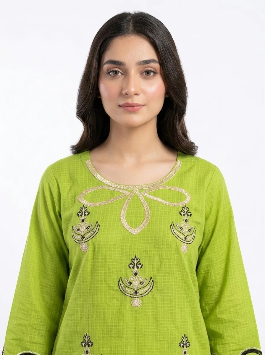 Pistachio Bloom Embroidered Lawn Cotton 2 Piece Suit for Women