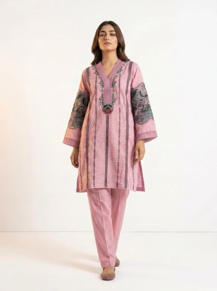 Blush Flora Embroidered Lawn Cotton 2 Piece Suit