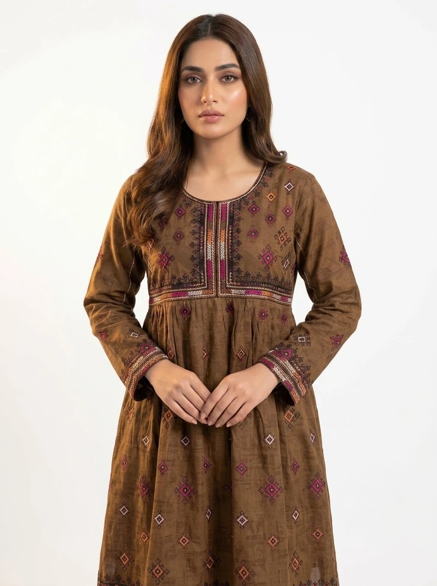 Mocha Muse Embroidered Lawn Cotton 2 Piece Suit