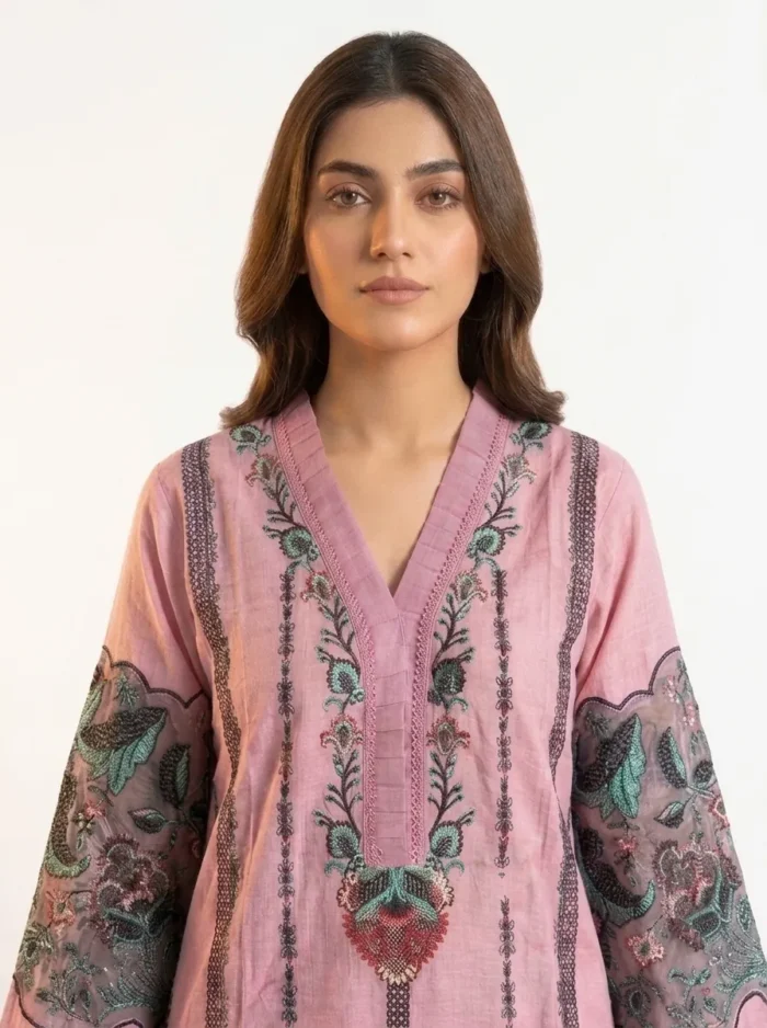 Blush Flora Embroidered Lawn Cotton 2 Piece Suit