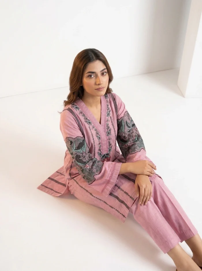Blush Flora Embroidered Lawn Cotton 2 Piece Suit