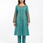 Aqua Teal Heritage Embroidered Lawn Cotton Suit