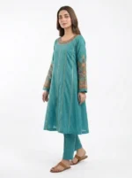 Aqua Teal Heritage Embroidered Lawn Cotton Suit