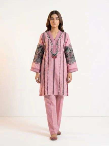 Blush Flora Embroidered Lawn Cotton 2 Piece Suit
