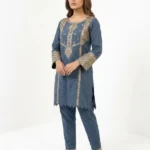 2 PC Stitched Azure Grace Lawn