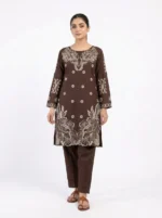 Cocoa Bloom Floral Embroidered Lawn Cotton 2 Piece Suit for Women
