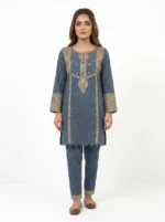 2 PC Stitched Azure Grace Lawn