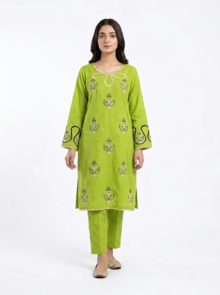 Pistachio Bloom Embroidered Lawn Cotton 2 Piece Suit for Women