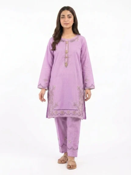 Lilac Blossom Embroidered Stitched Lawn 2 Piece Suit