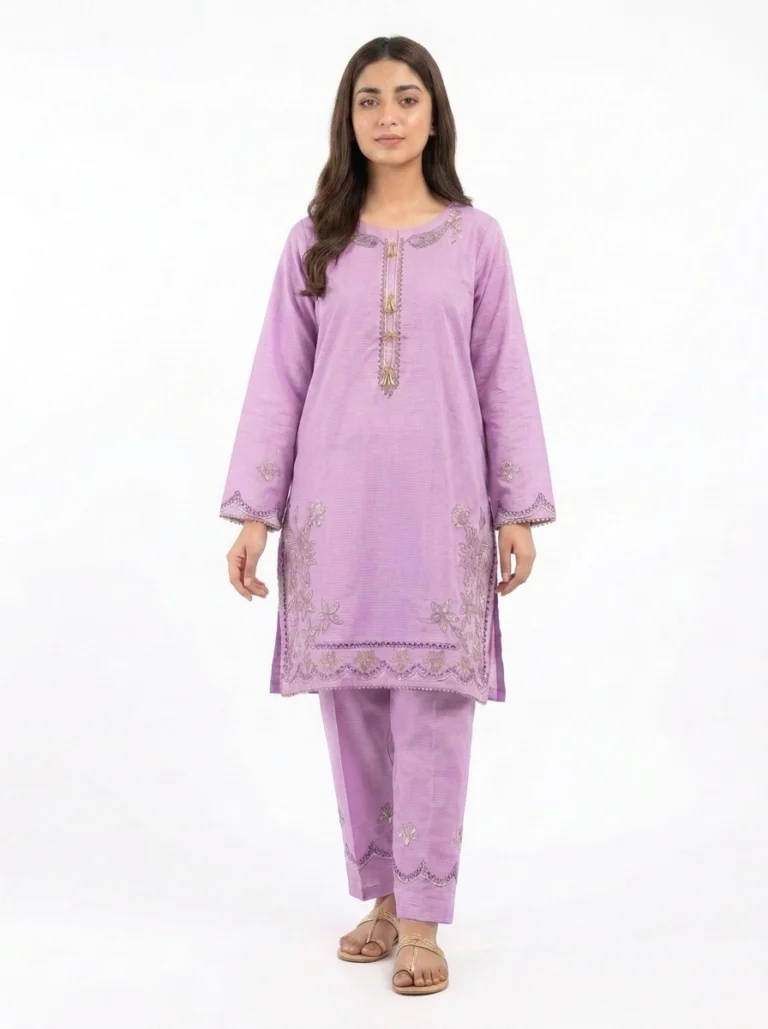 2 PC Stitched Lilac Blossom Lawn