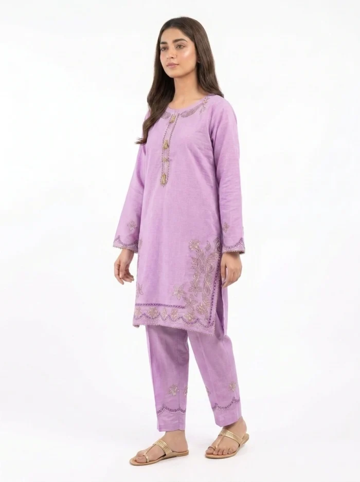 Lilac Blossom Embroidered Stitched Lawn 2 Piece Suit