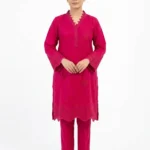 Magenta Bloom Scalloped Embroidered Lawn Cotton 2 Piece Suit