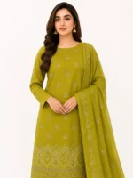 Unstitched Zoya Olive Lawn Suit