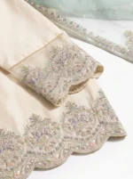 3PC Stitched Noor Cream Lawn