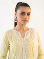 3PC Stitched Amara Yellow Lawn
