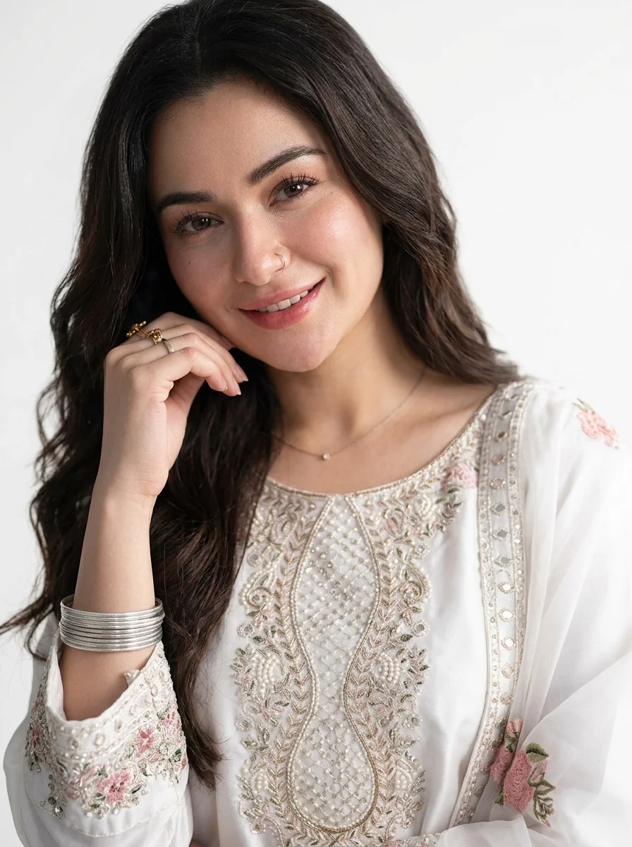 3PC Stitched Nerah White Charmuse