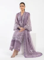 3PC Stitched Aria Lavender Organza