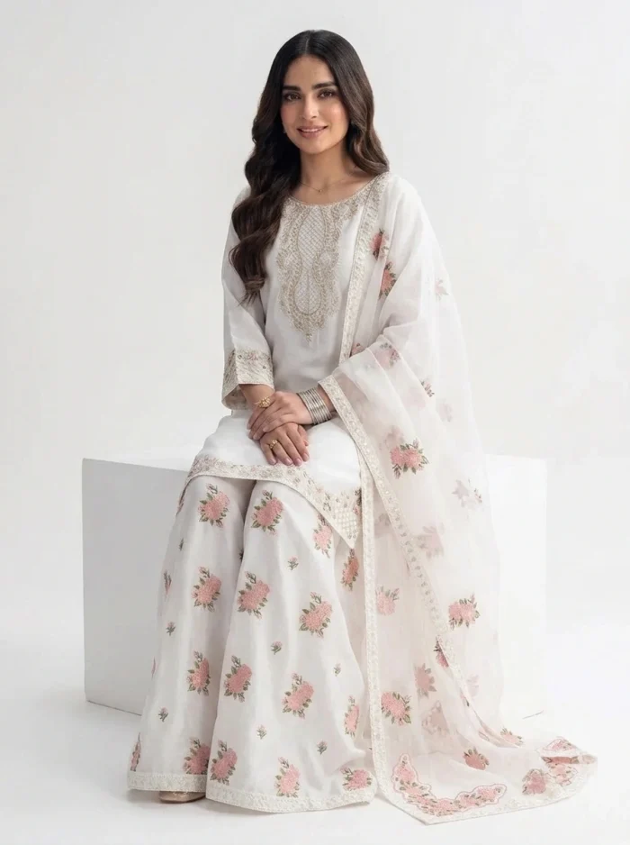 3PC Stitched Nerah White Charmuse
