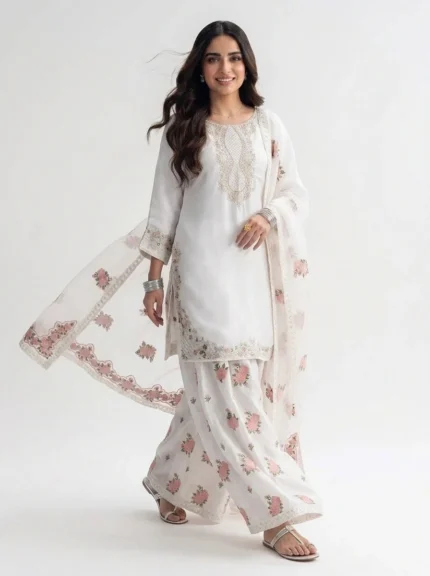 3PC Stitched Nerah White Charmuse