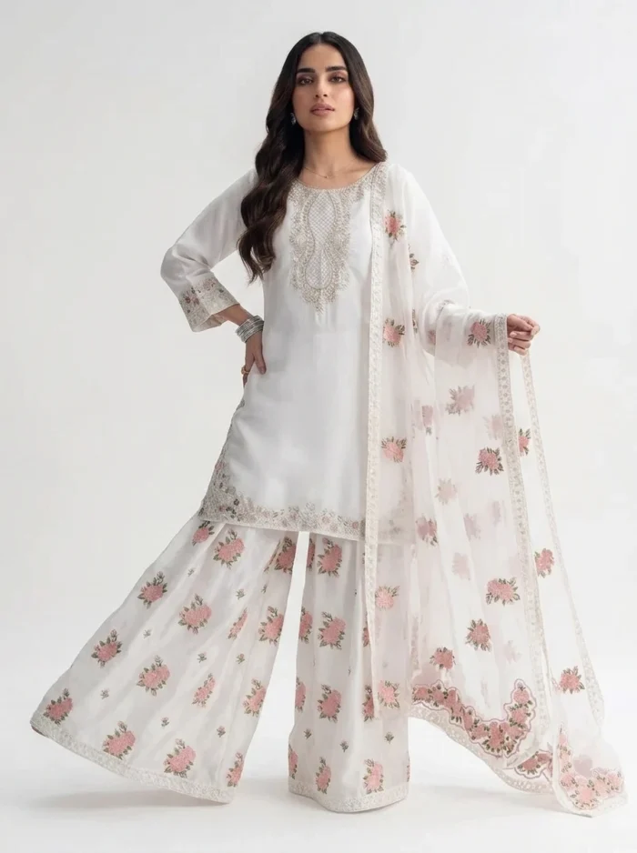 3PC Stitched Nerah White Charmuse