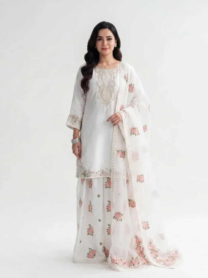 3PC Stitched Nerah White Charmuse