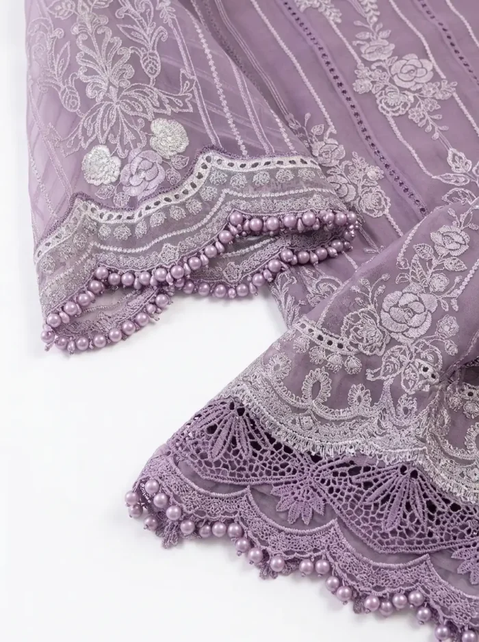 3PC Stitched Aria Lavender Organza