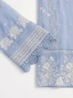 3PC Stitched Fairy Blue Organza