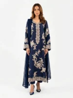 3PC Stitched Safa Navy Dhanak