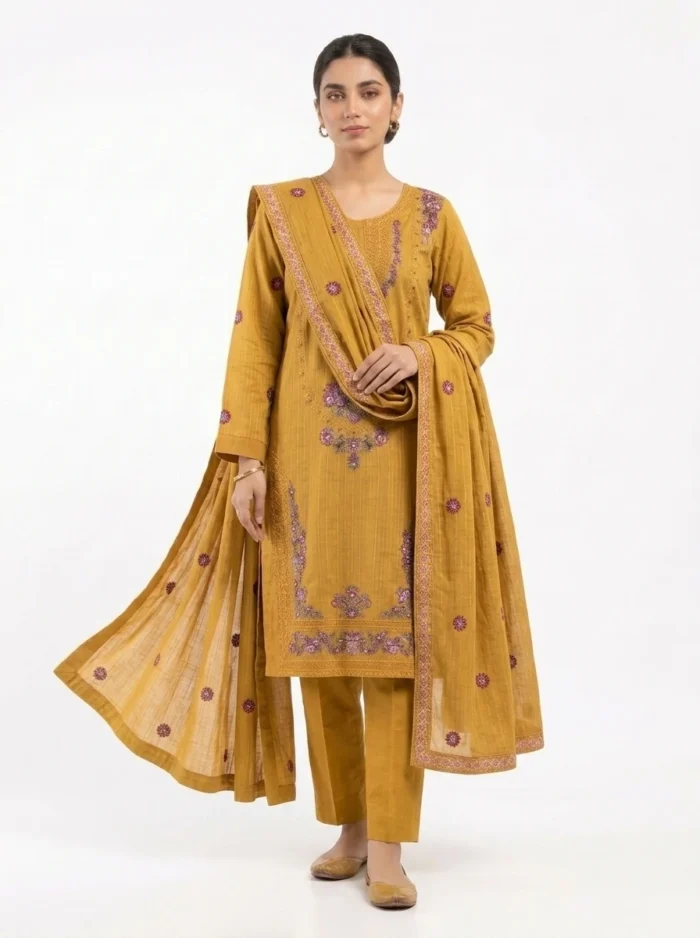 Unstitched Amber Flora Lawn Suit