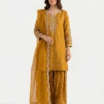 3PC Stitched Zoya Mustard Cotton