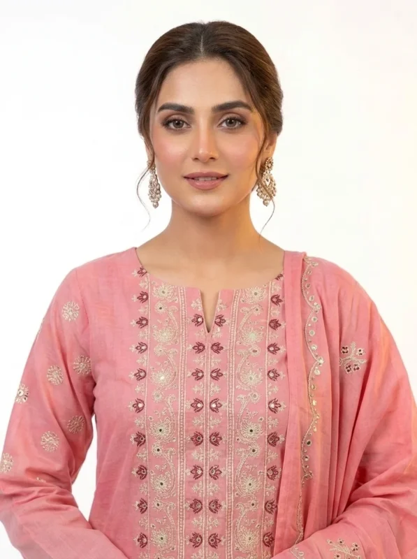 Unstitched Seraphina Pink Lawn Suit