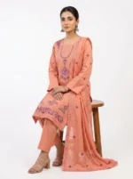 Unstitched Lyra Peach Lawn Suit
