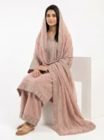 3PC Stitched Lotus Lilac Cotton