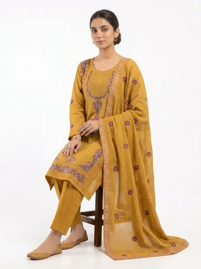 Unstitched Amber Flora Lawn Suit