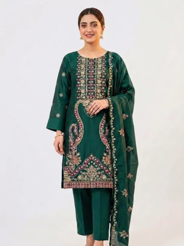 Unstitched Emerald Zeenat Lawn Suit