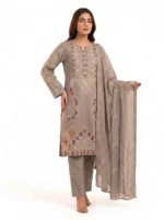 Unstitched Taupe Solace Lawn Suit