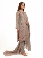 Unstitched Taupe Solace Lawn Suit