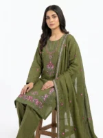 Unstitched Alira Olive Lawn Suit