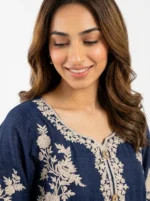 3PC Stitched Safa Navy Dhanak