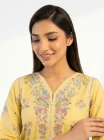 3PC Stitched Mehr Yellow Lawn