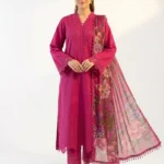 3PC Stitched Aster Magenta Cambric