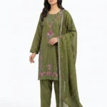 Unstitched Alira Olive Lawn Suit