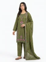 Unstitched Alira Olive Lawn Suit