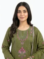 Unstitched Alira Olive Lawn Suit