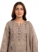 Unstitched Taupe Solace Lawn Suit