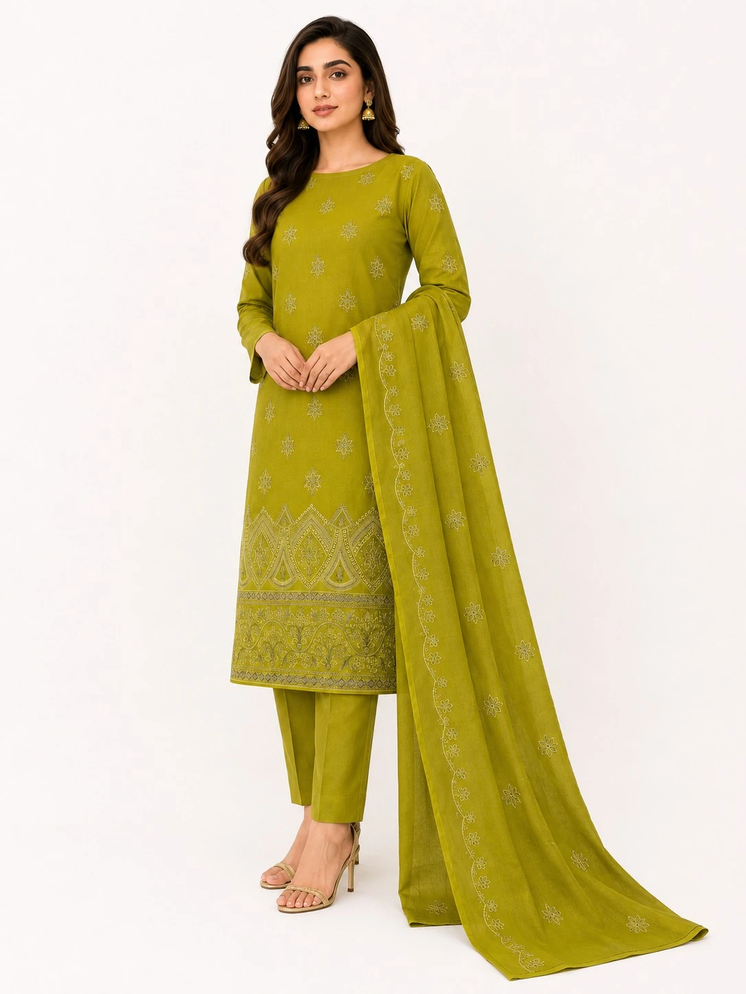 Unstitched Zoya Olive Lawn Suit-9cca-4497-898b-bcc156449593 Unstitched Zoya Olive Lawn Suit
