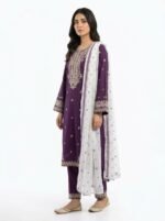 3PC Stitched Solace Purple Cotton