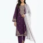 3PC Stitched Solace Purple Cotton