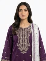 3PC Stitched Solace Purple Cotton