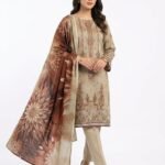Unstitched Taupe Amber Karandi Suit